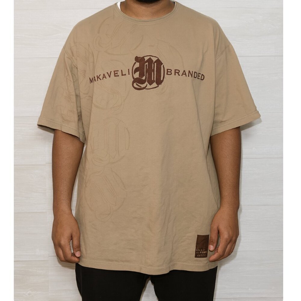 2Pac Makaveli Brand Men's Size XXXL Brown Short Sleeve Graphic T-shirt